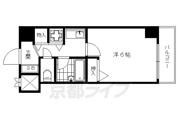 ライオンズマンション東山壱番館(1K/4階)の間取り写真
