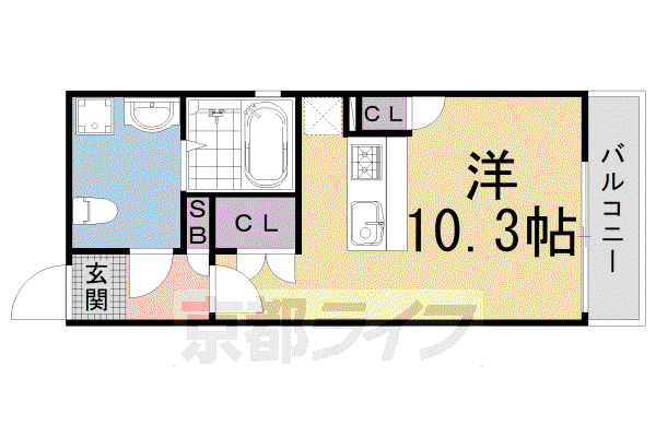 THE GARNET SUITE RESIDENCE 清水五(ワンルーム/2階)の間取り写真