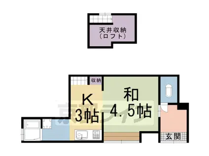 京都市烏丸線 今出川駅 徒歩18分 1階建 築55年(1K)の間取り写真