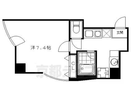 京阪電気鉄道京阪線 祇園四条駅 徒歩10分 7階建 築32年(1K/3階)の間取り写真