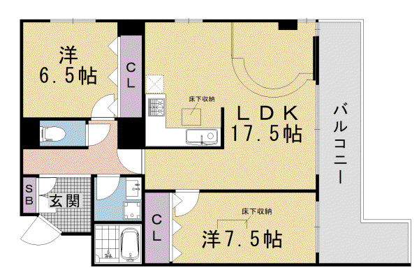 京阪電気鉄道京阪線 清水五条駅 徒歩18分 6階建 築42年(2LDK/1階)の間取り写真