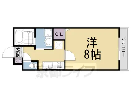 京阪電気鉄道京阪線 丹波橋駅 徒歩5分 3階建 築4年(1K/1階)の間取り写真