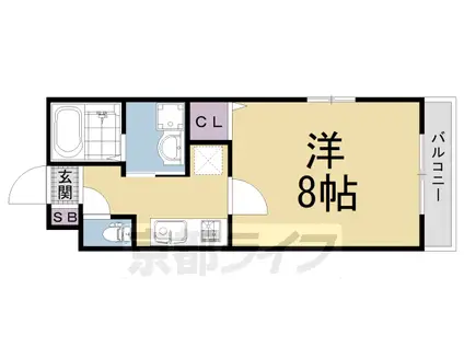 グラン・レガロ丹波橋(1K/2階)の間取り写真