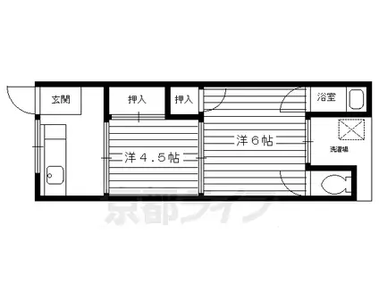 京阪電気鉄道京阪線 伏見桃山駅 徒歩22分 2階建 築54年(2K/1階)の間取り写真