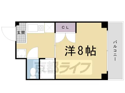 京阪電気鉄道京阪線 祇園四条駅 徒歩12分 4階建 築32年(1K/4階)の間取り写真