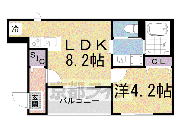 ヴィラ.アンジュ(1LDK/1階)の間取り写真