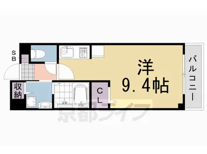 アップライゼ(ワンルーム/2階)の間取り写真