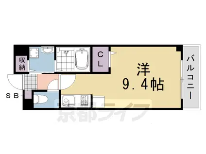 アップライゼ(ワンルーム/2階)の間取り写真