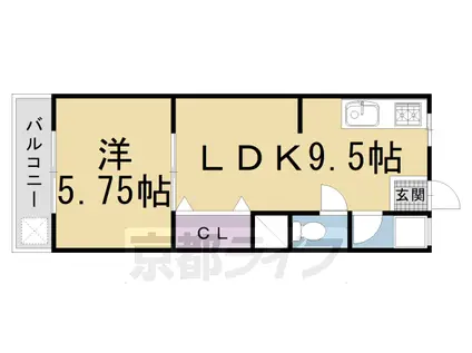 京阪電気鉄道京阪線 東福寺駅 徒歩9分 4階建 築49年(1LDK/4階)の間取り写真