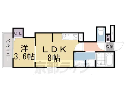シエーナ御前五条(1LDK/1階)の間取り写真