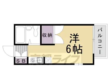 京福嵐山本線 車折神社駅 徒歩7分 2階建 築31年(1K/2階)の間取り写真