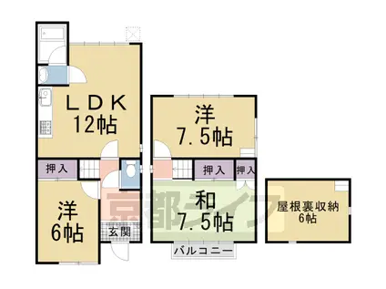 叡山電鉄 修学院駅 徒歩8分 2階建 築41年(3SLDK)の間取り写真