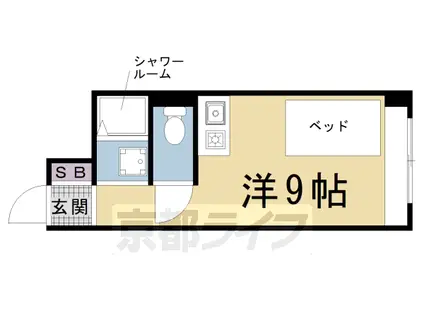 叡山電鉄 修学院駅 徒歩5分 7階建 築38年(ワンルーム/7階)の間取り写真