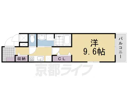 東海道本線 長岡京駅 徒歩15分 3階建 築3年(1K/1階)の間取り写真