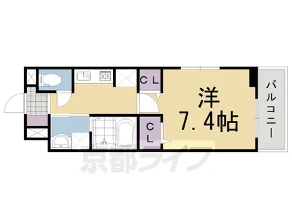 東海道本線 長岡京駅 徒歩15分 3階建 築3年(1K/1階)の間取り写真