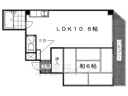 叡山電鉄 茶山・京都芸術大学駅 徒歩2分 5階建 築34年(1LDK/2階)の間取り写真
