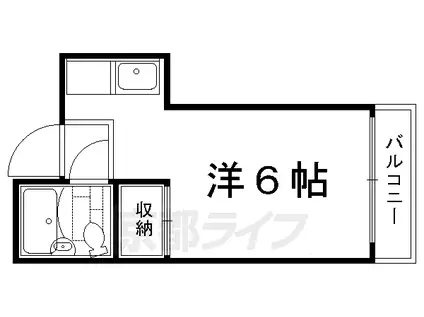 叡山電鉄 茶山・京都芸術大学駅 徒歩2分 5階建 築34年(1K/1階)の間取り写真