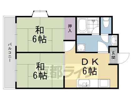 メゾン・ド・ステラ(2DK/1階)の間取り写真