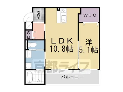 京都市東西線 東野駅(京都) 徒歩11分 3階建 築4年(1LDK/3階)の間取り写真