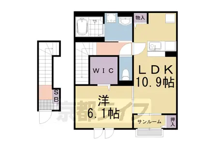 阪急電鉄嵐山線 松尾大社駅 徒歩4分 2階建 築4年(1LDK/2階)の間取り写真