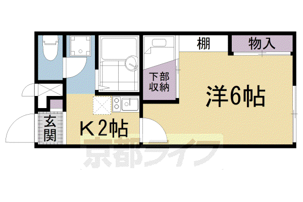 レオパレス瀬田橋本(1K/1階)の間取り写真