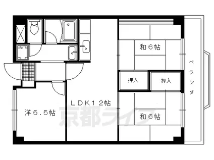 パルテ西京極(3LDK/1階)の間取り写真