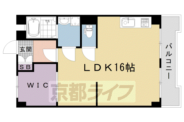 京福北野線 宇多野駅 徒歩15分 6階建 築51年(ワンルーム/2階)の間取り写真