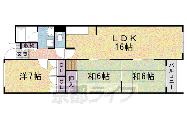 グランドパレスもと庄屋(3LDK/2階)の間取り写真
