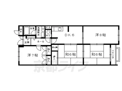 グランドパレスもと庄屋(3LDK/2階)の間取り写真