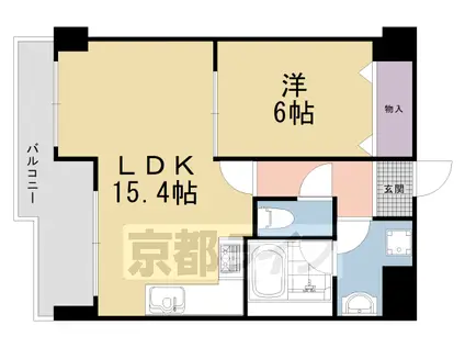 阪急電鉄京都線 西京極駅 徒歩13分 7階建 築35年(1LDK/7階)の間取り写真