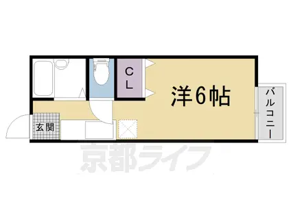 京都市東西線 太秦天神川駅 徒歩7分 2階建 築39年(1K/1階)の間取り写真