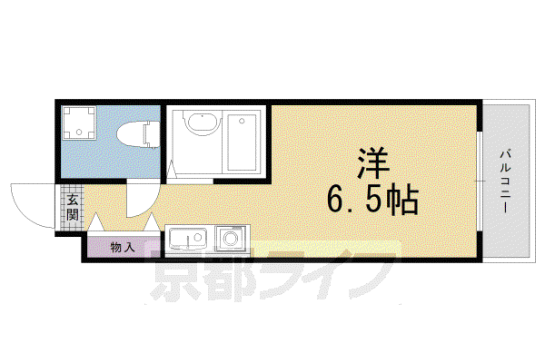 阪急電鉄京都線 西院駅(阪急) 徒歩3分 7階建 築35年(1K/7階)の間取り写真