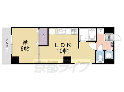 京都市烏丸線 丸太町駅(京都市営) 徒歩4分 5階建 築40年(1LDK/4階)の間取り写真