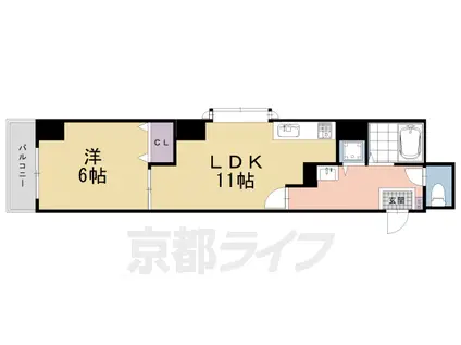サンモリタ(1LDK/2階)の間取り写真