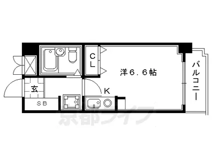 阪急電鉄京都線 大宮駅(京都) 徒歩9分 7階建 築36年(1K/3階)の間取り写真