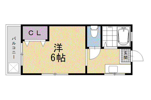 阪急電鉄京都線 大宮駅(京都) 徒歩8分 4階建 築52年(1K/2階)の間取り写真