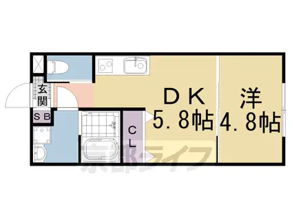 京阪電気鉄道京阪線 東福寺駅 徒歩9分 5階建 築3年(1DK/3階)の間取り写真