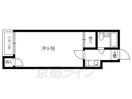 ヒューマンハイツ御室(1K/3階)の間取り写真