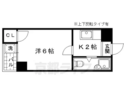 ヒューマンハイツ御室(1K/1階)の間取り写真