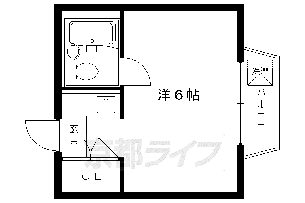 阪急電鉄京都線 西院駅(阪急) 徒歩3分 3階建 築40年(ワンルーム/1階)の間取り写真