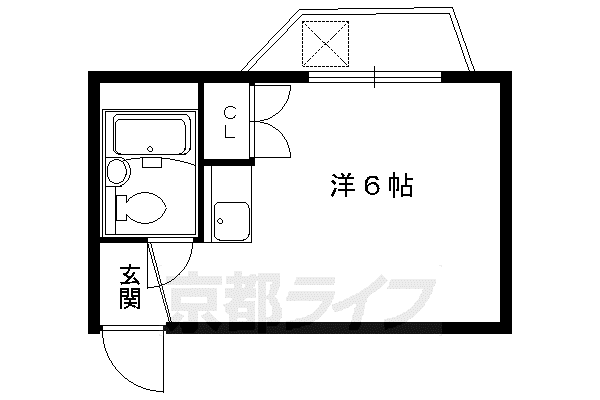 阪急電鉄京都線 西院駅(阪急) 徒歩3分 3階建 築40年(ワンルーム/3階)の間取り写真
