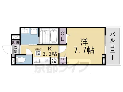 アビィ ロード(1K/1階)の間取り写真