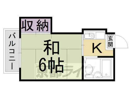 阪急電鉄嵐山線 松尾大社駅 徒歩11分 3階建 築44年(1K/1階)の間取り写真