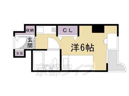 阪急電鉄京都線 西院駅(阪急) 徒歩10分 9階建 築40年(ワンルーム/5階)の間取り写真