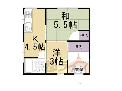 マンション松原(2DK/2階)の間取り写真