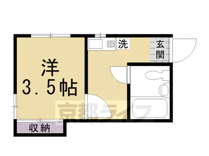 阪急電鉄京都線 西院駅(阪急) 徒歩9分 2階建 築45年(1K/2階)の間取り写真
