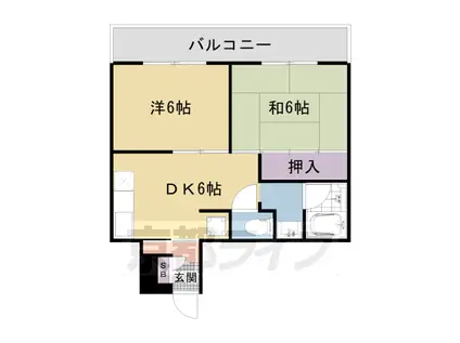 サンライブマンションⅠ(2DK/4階)の間取り写真