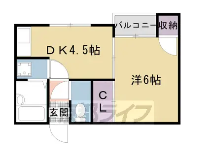 コーポエル(1DK/2階)の間取り写真