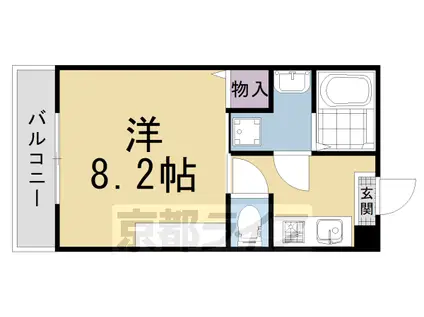 京都市烏丸線 今出川駅 徒歩10分 3階建 築3年(1K/3階)の間取り写真