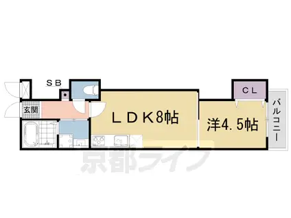 PRIVATE RESIDENCE 山科御陵(1LDK/1階)の間取り写真